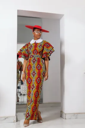 OMARI AFRICAN PRINT MAXI DRESS