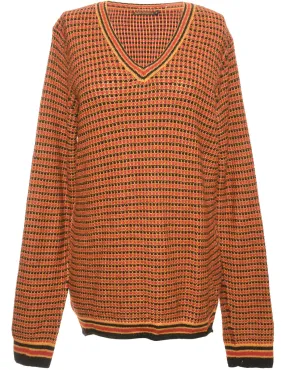 Patterned Brown Jumper - L