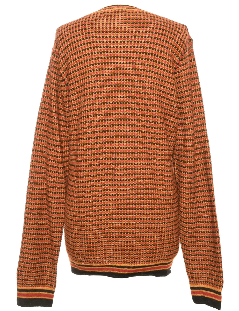 Patterned Brown Jumper - L