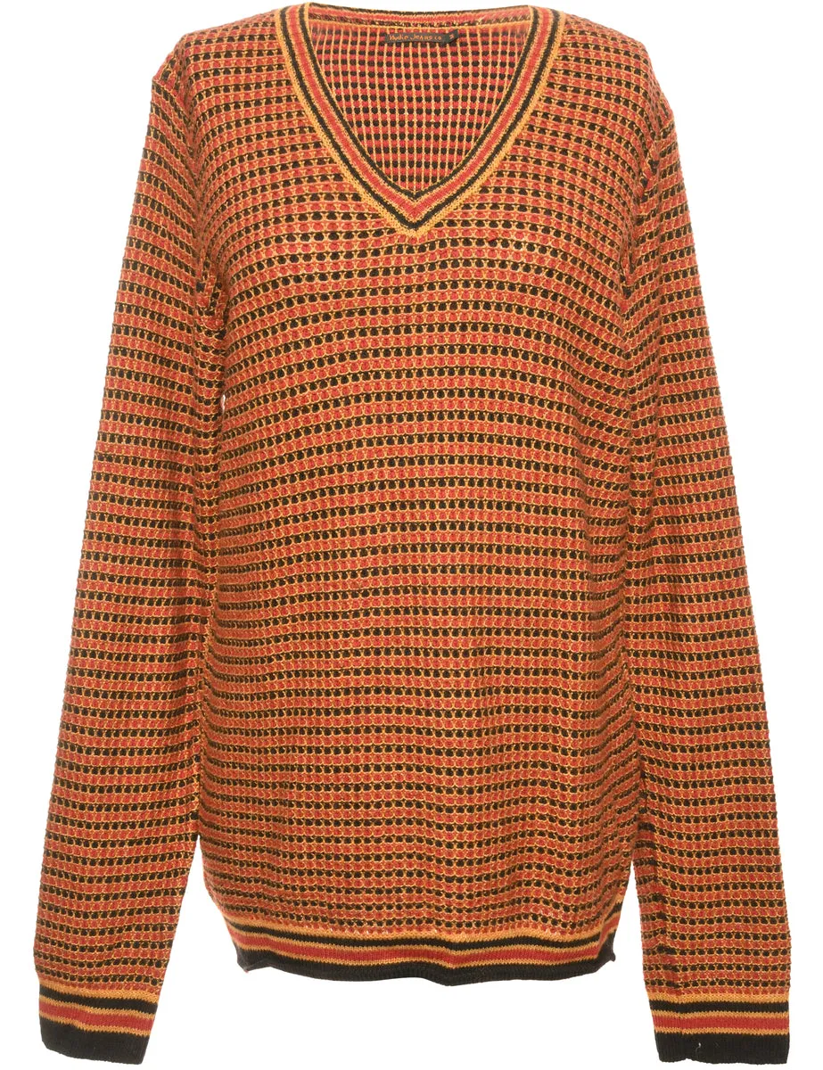 Patterned Brown Jumper - L