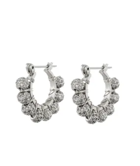 PAVE DOME WRAP HOOPS- SILVER