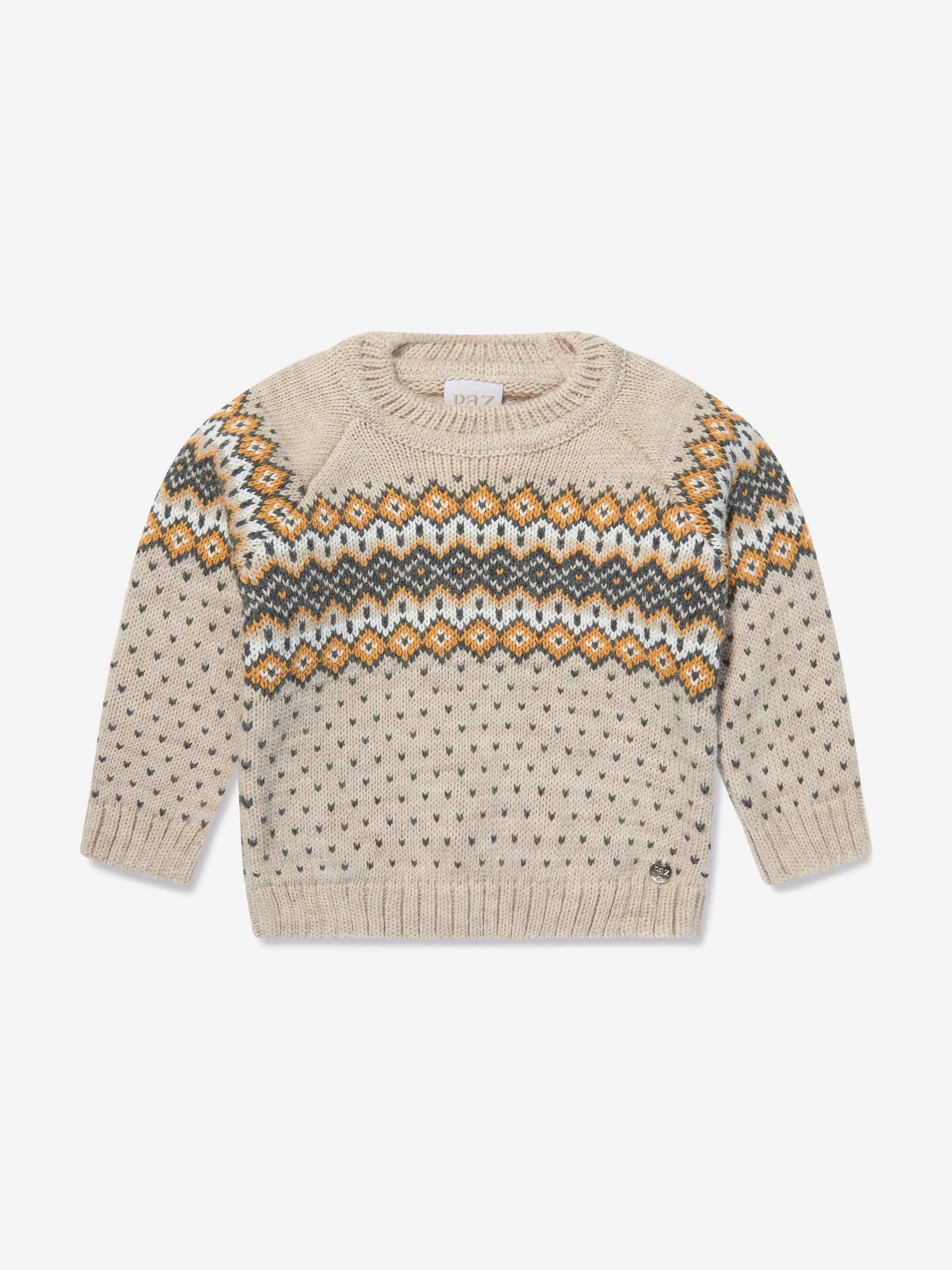 Paz Rodriguez Boys Wool Knitted Jumper in Beige