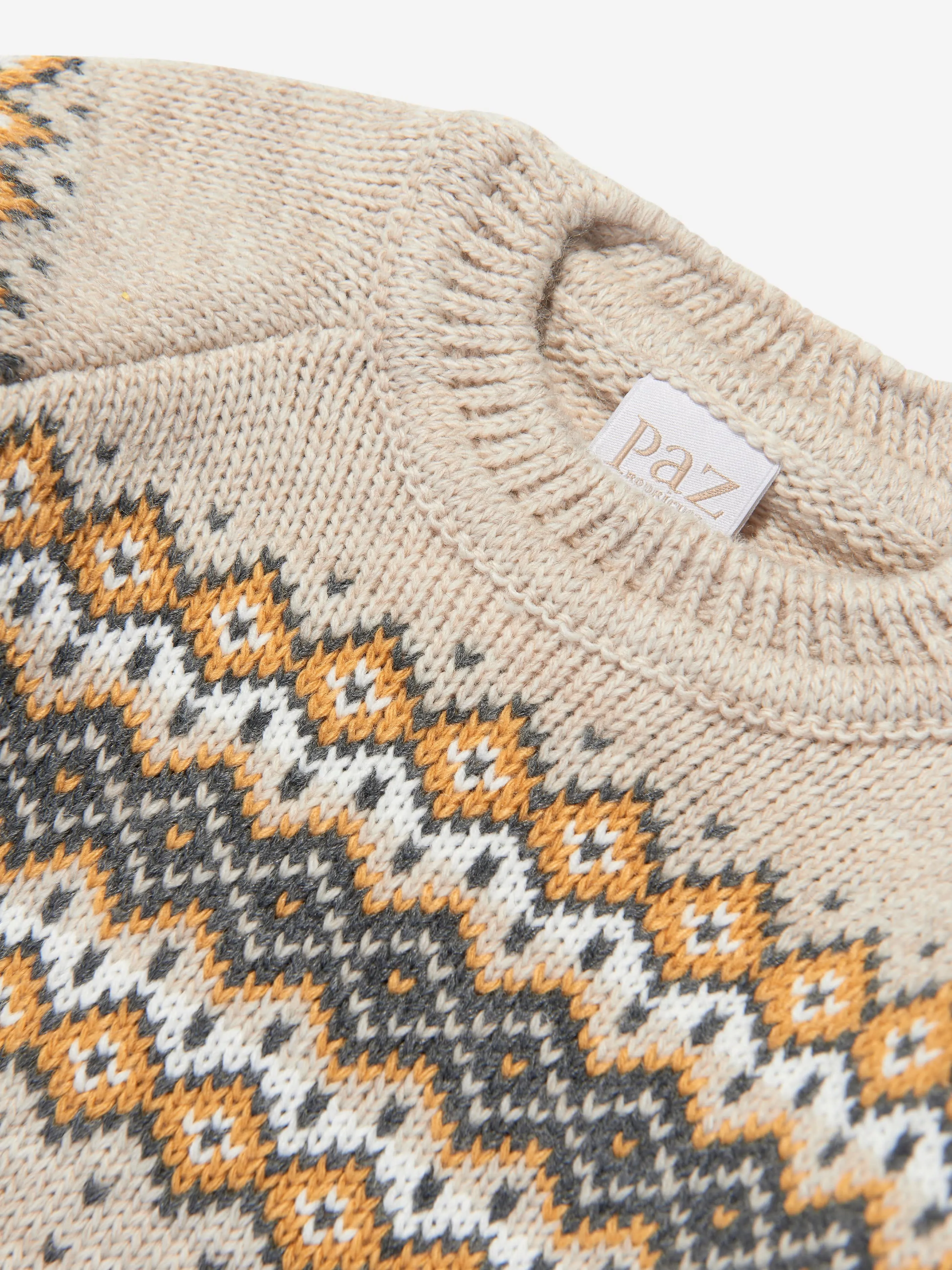 Paz Rodriguez Boys Wool Knitted Jumper in Beige