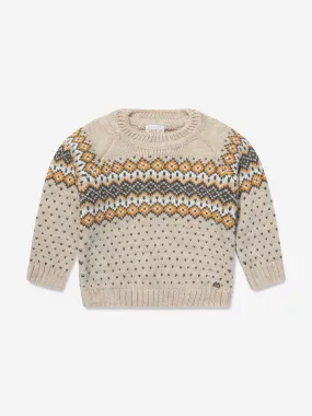 Paz Rodriguez Boys Wool Knitted Jumper in Beige