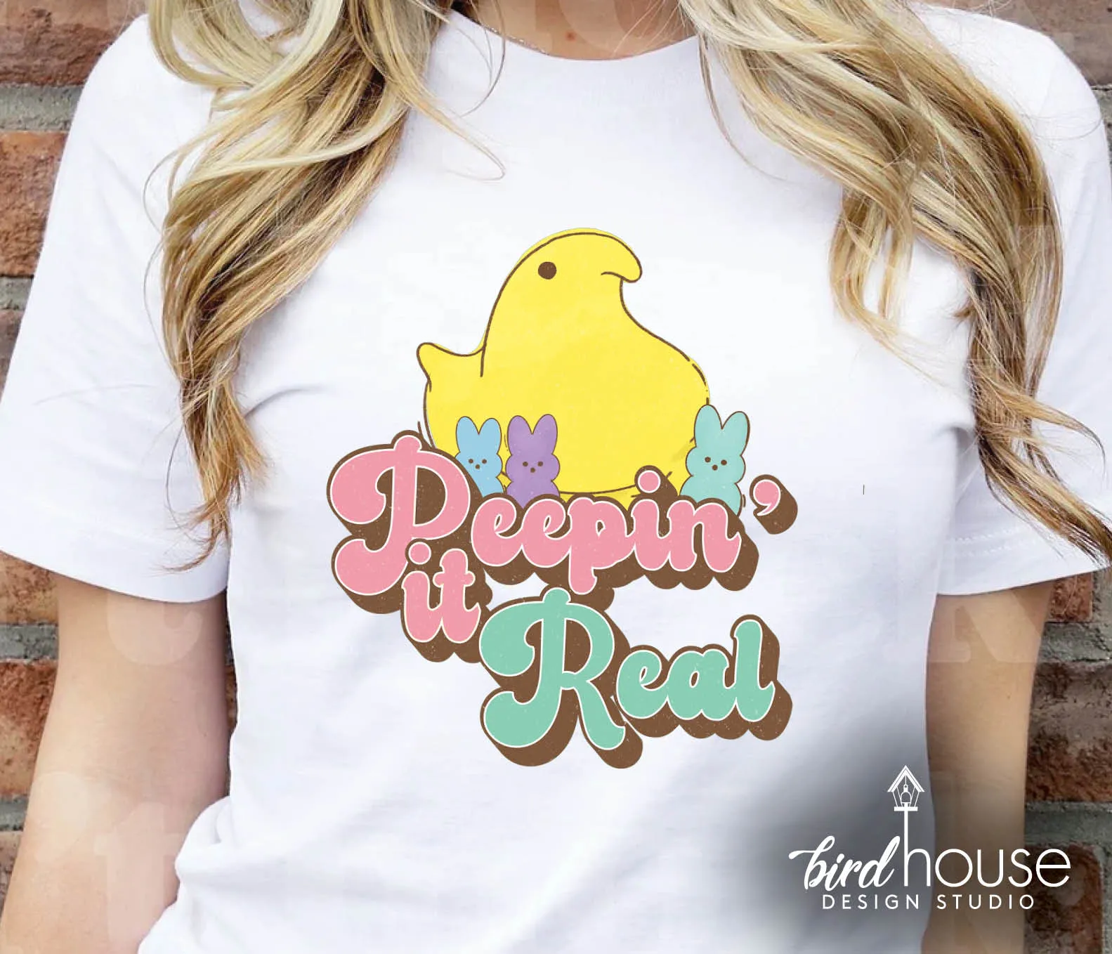 Peepin it Real Shirt, Cute Retro Easter Graphic Tee
