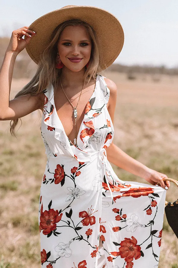Peony Fields Wrap Maxi Dress