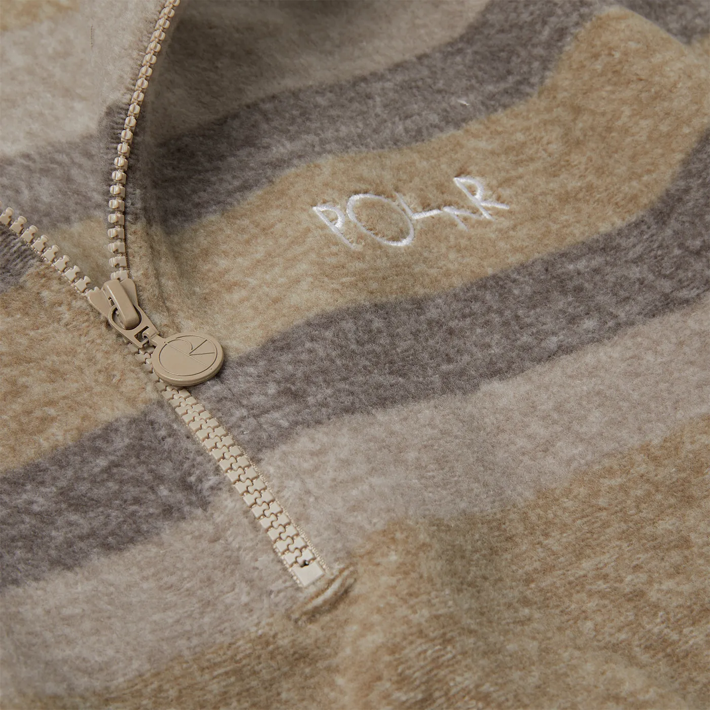 Polar Skate Co Multistripe Fleece Pullover - Light Brown