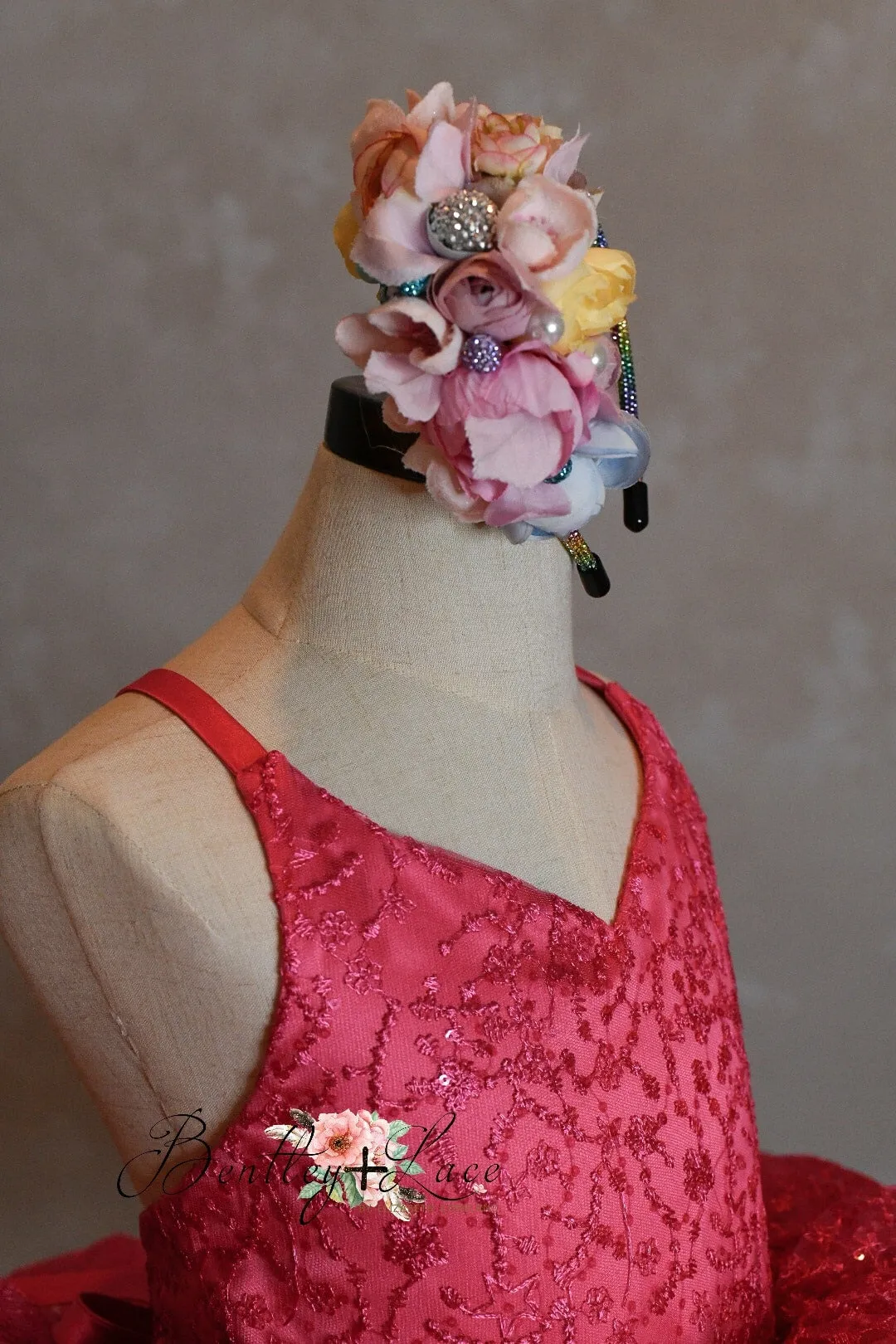 "Somewhere over the Rainbow" -  Bold Pink - Petal Short Length Dress ( 5 Year - Petite 6 Year)