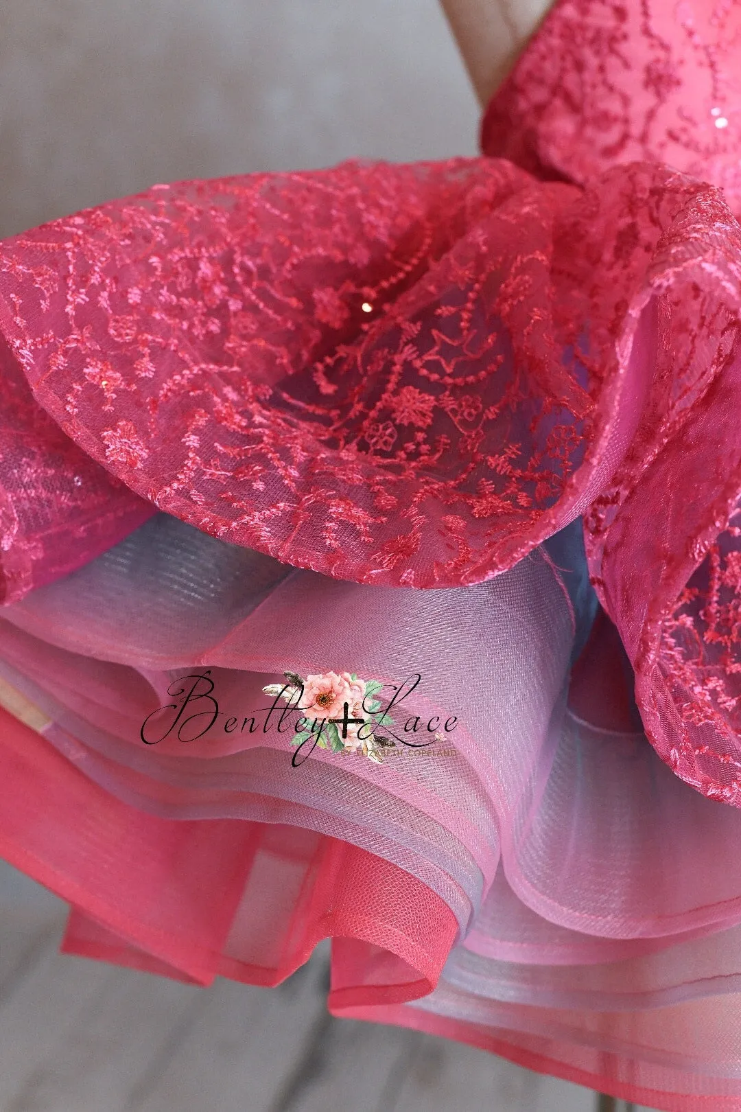 "Somewhere over the Rainbow" -  Bold Pink - Petal Short Length Dress ( 5 Year - Petite 6 Year)