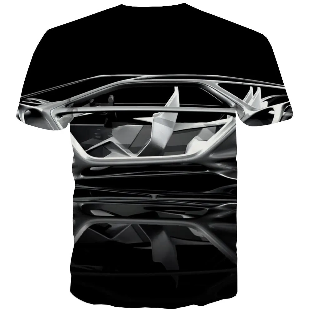 Racing Car T shirts Men Metal Shirt Print City T-shirts Graphic Gray T shirts Funny Retro Tshirts Novelty