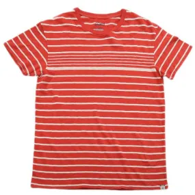Red Engineered Stripe Tee