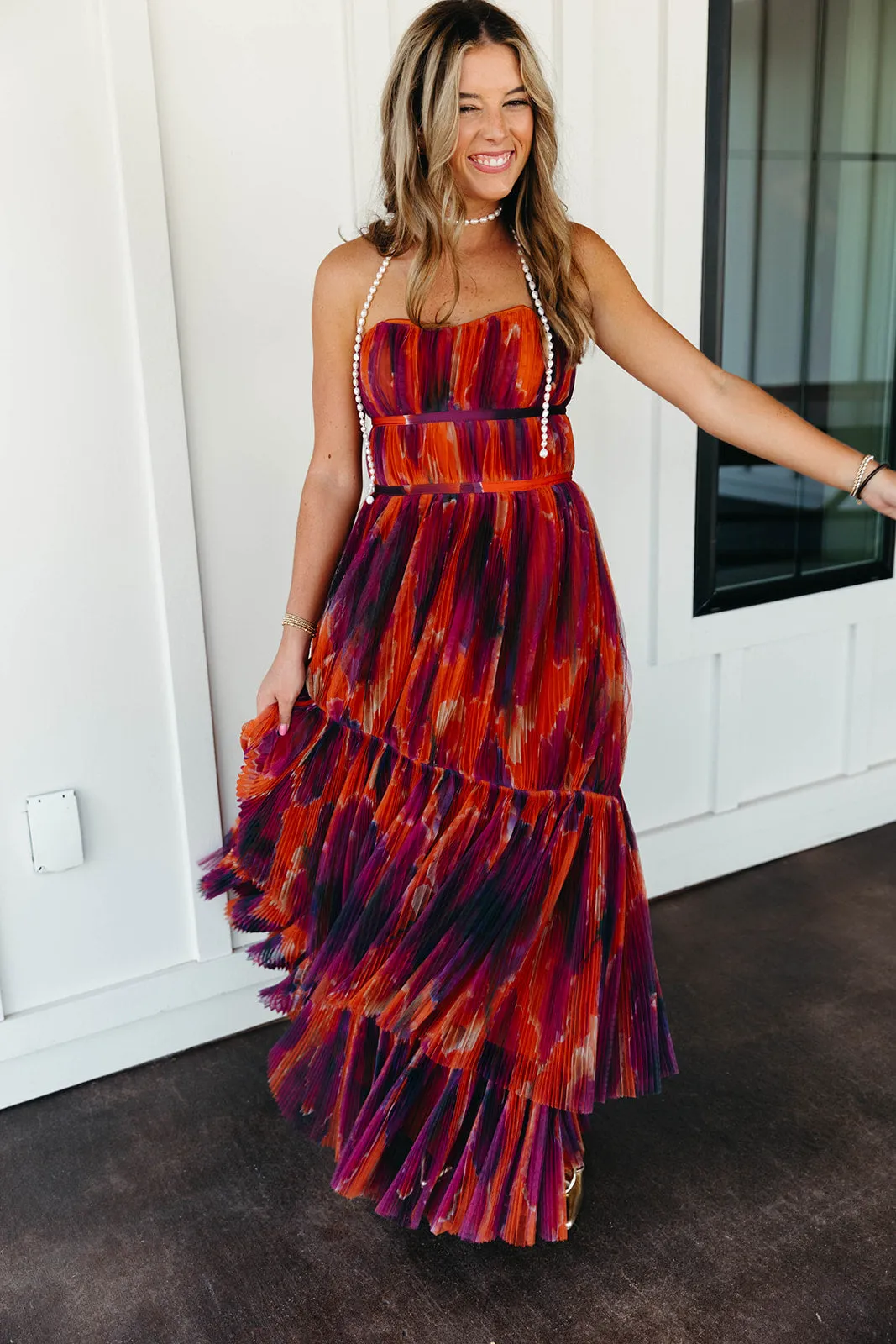 Renza Maxi Dress - Rust/Floral
