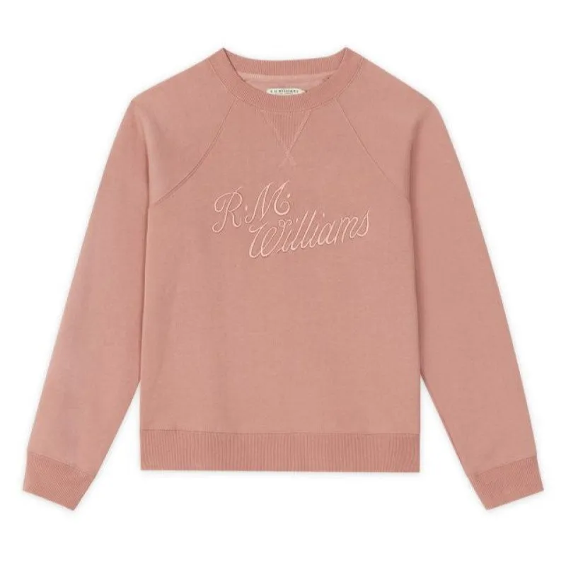 R.M.Williams Script Ladies Crew Neck Sweater - Dusty Pink