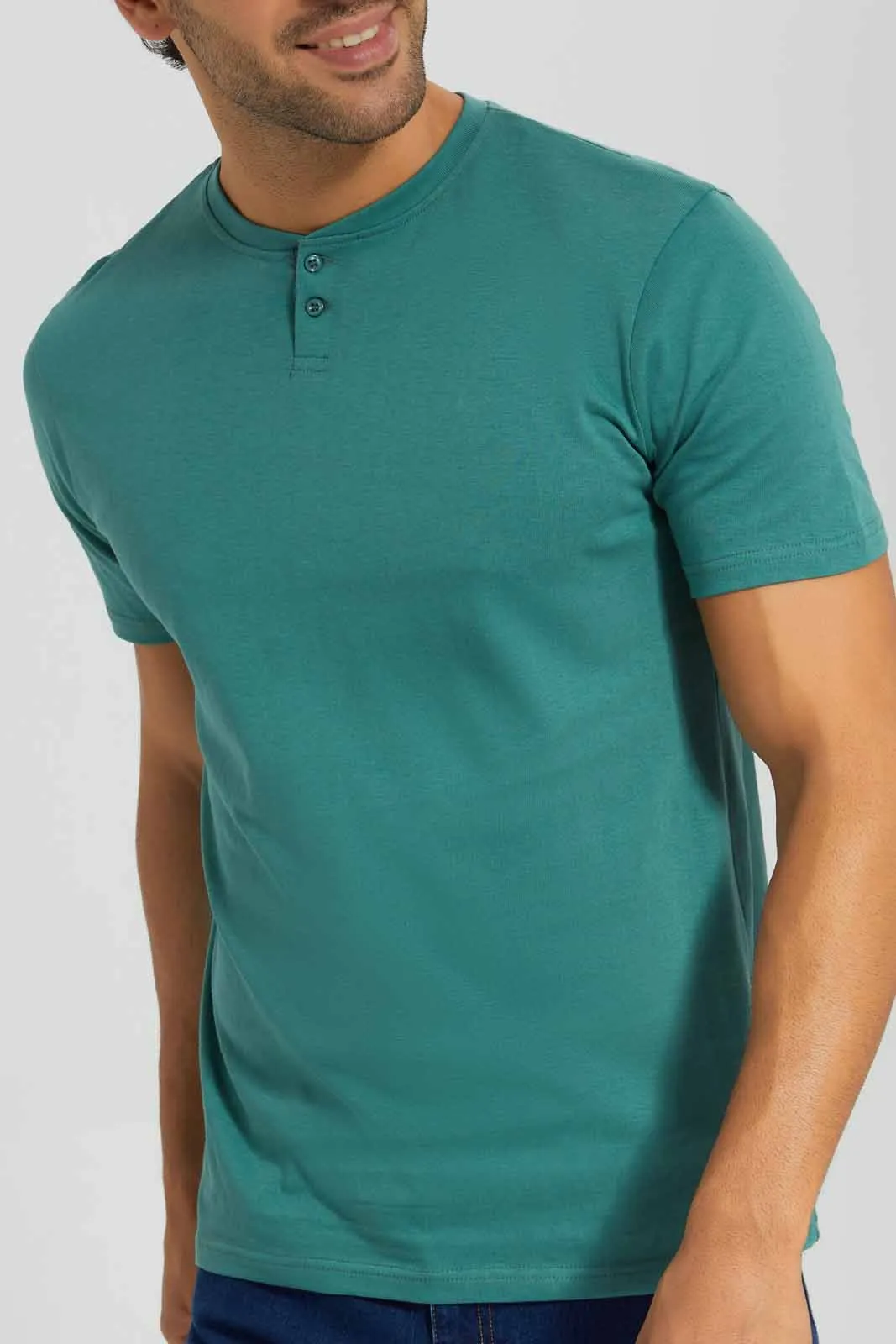 Sage Green Henley T-Shirt