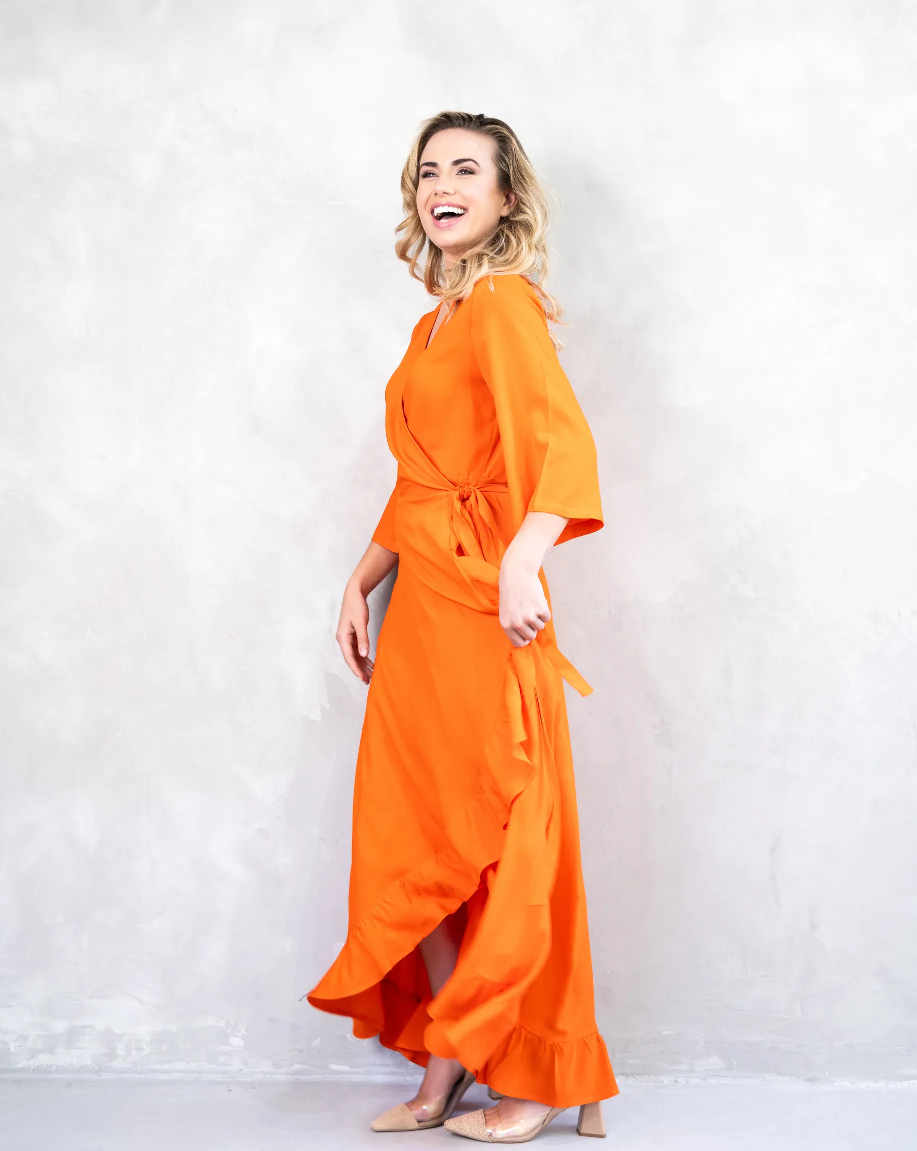 Sara Wrap Dress | Orange