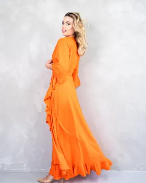 Sara Wrap Dress | Orange