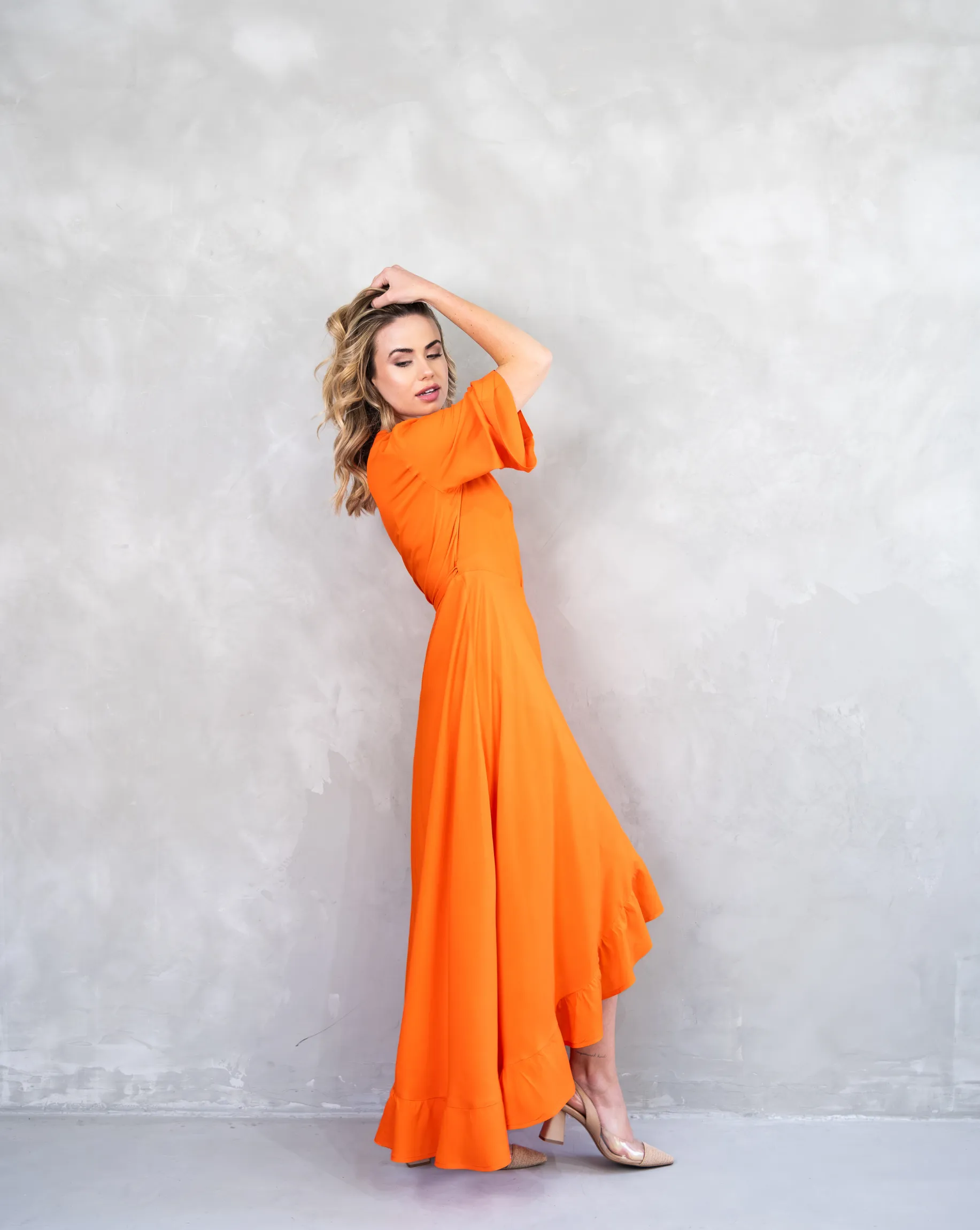 Sara Wrap Dress | Orange