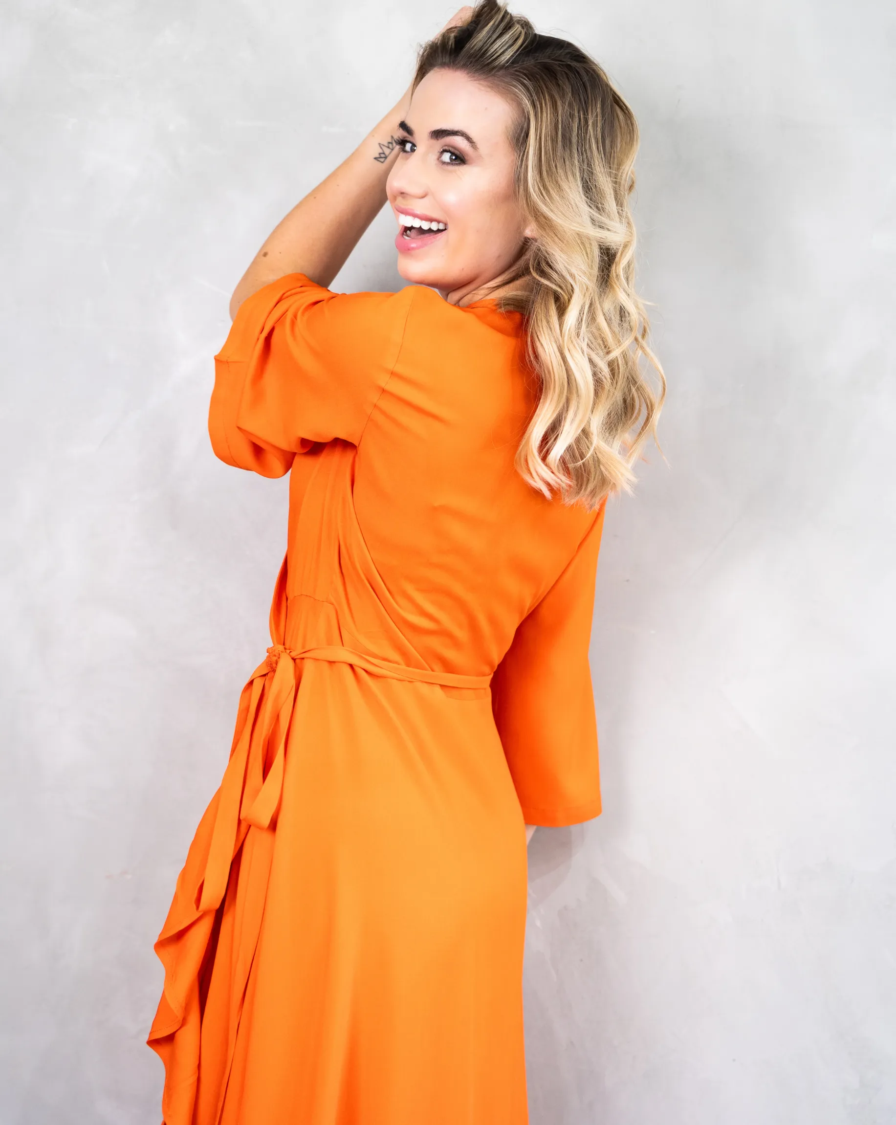 Sara Wrap Dress | Orange