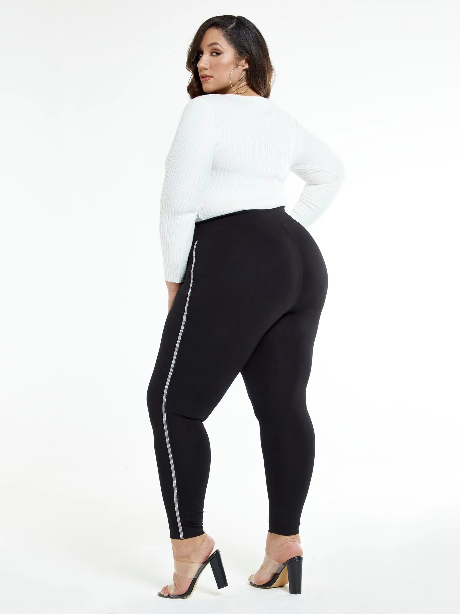 Shalon Rhinestone Side Detail Ponte Pants