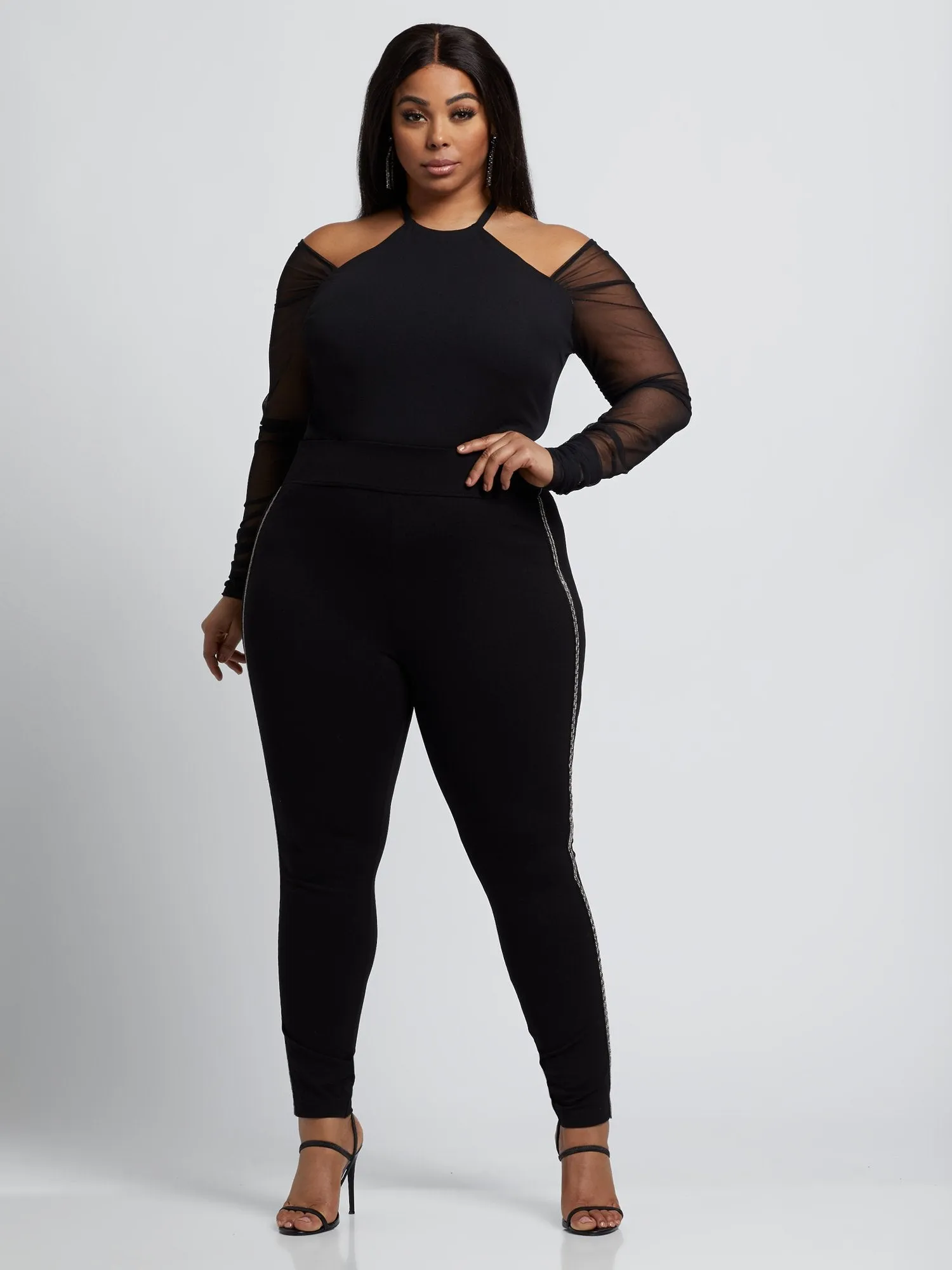 Shalon Rhinestone Side Detail Ponte Pants