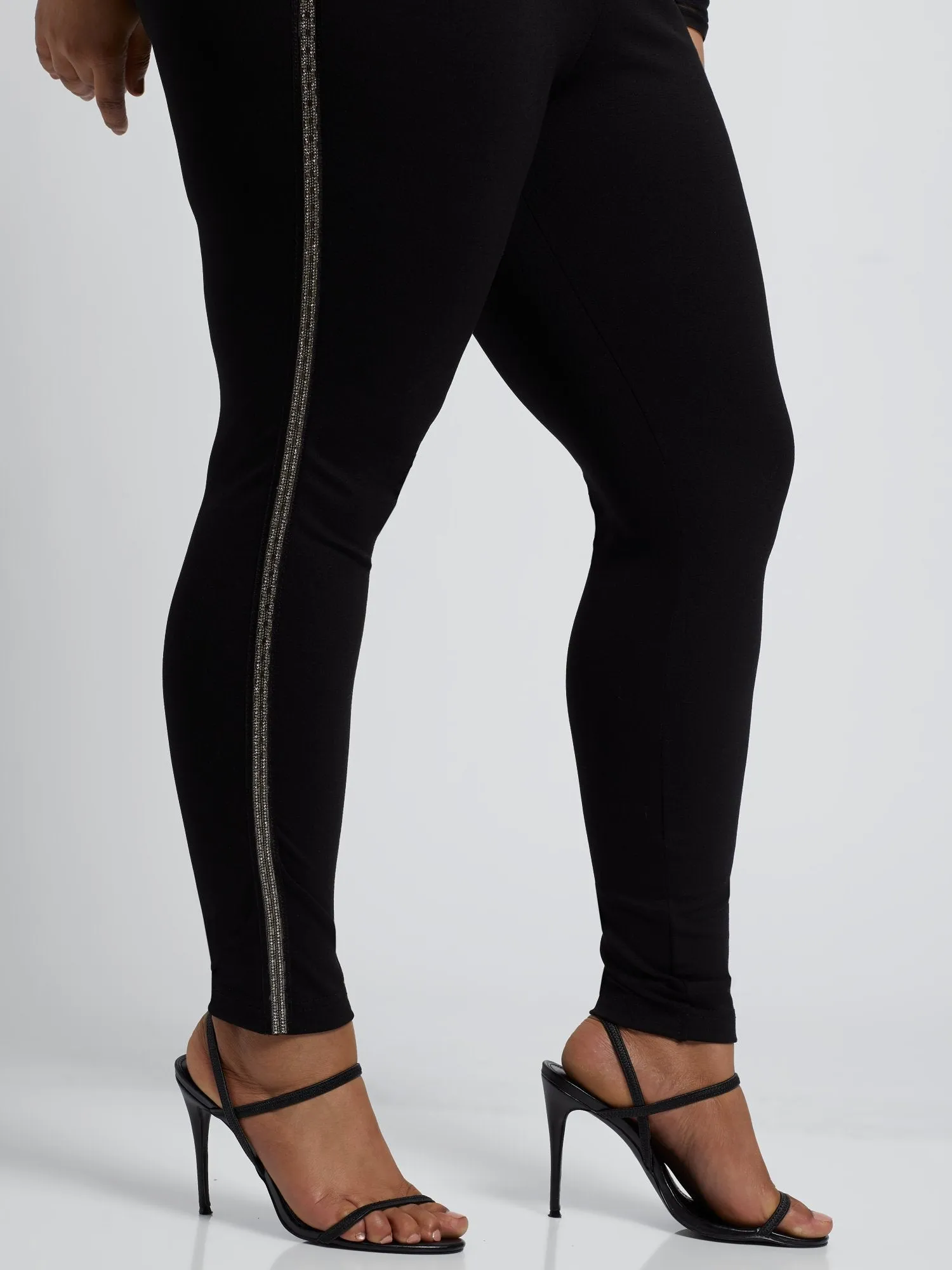Shalon Rhinestone Side Detail Ponte Pants