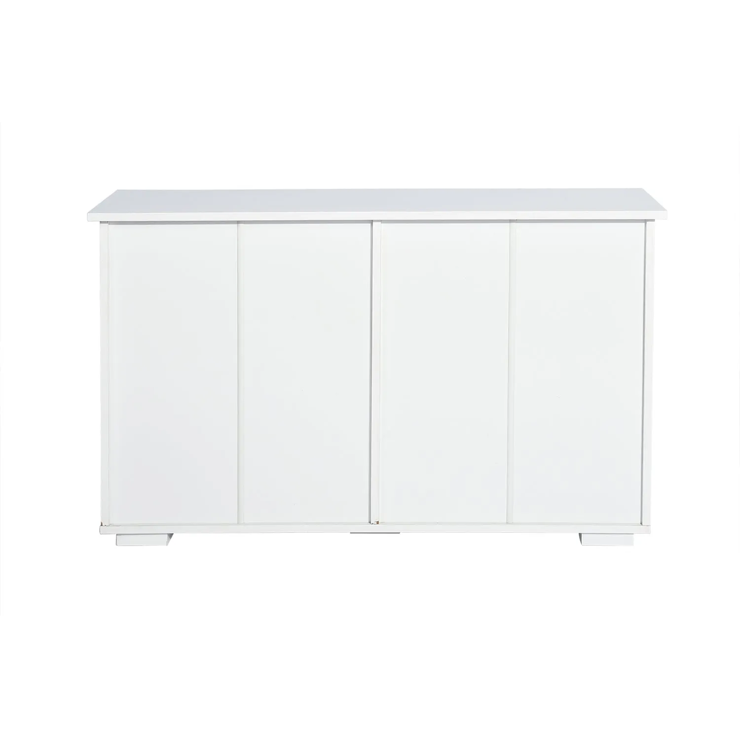 Sideboard Modern White Storage Cabinet with Sliding Doors/Adjustable Shelves