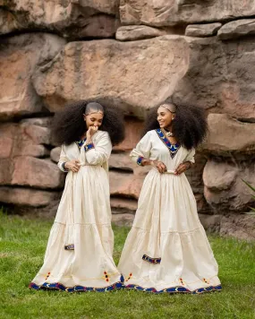 Simple Cultural Habesha Dress Ethiopian Traditional Habesha Kemis for Ashenda