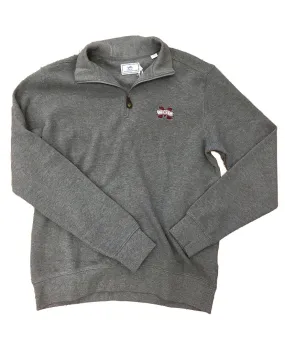 Southern Tide - Flat Back Rib 1/4 Zip-Heathered-Mississippi State