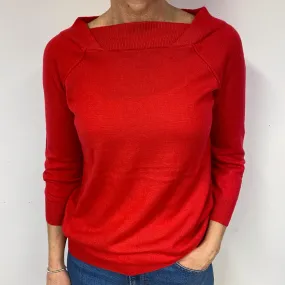 Spanish Red Cashmere Crew Neck Jumper Medium