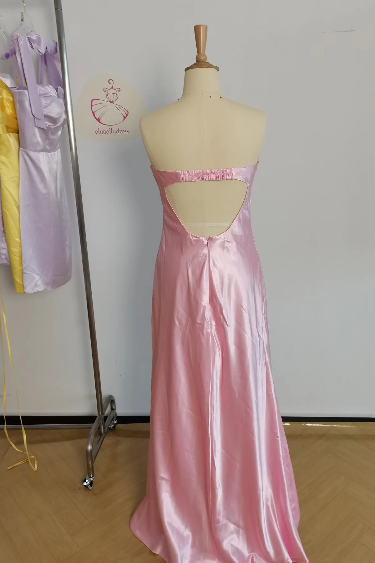 Strapless Sage Green A-line Long Party Dress