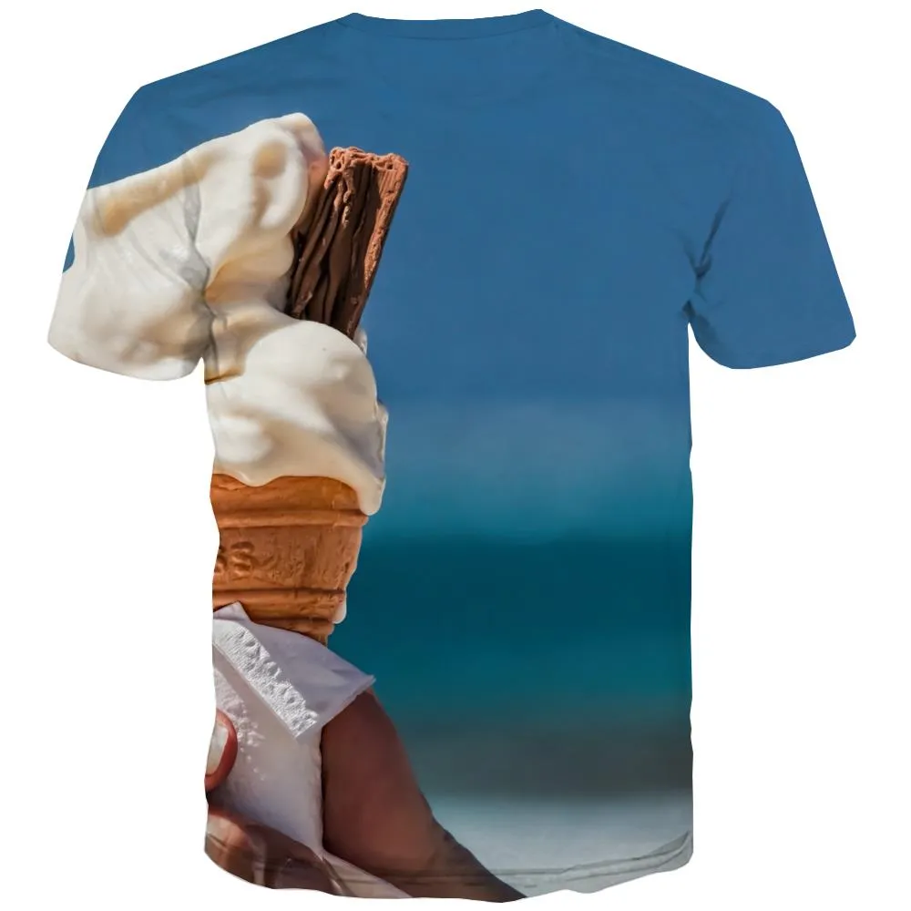 Sweet T-shirt Men Gourmet Tshirt Printed Icecream Tshirts Novelty Colourful Tshirts Cool