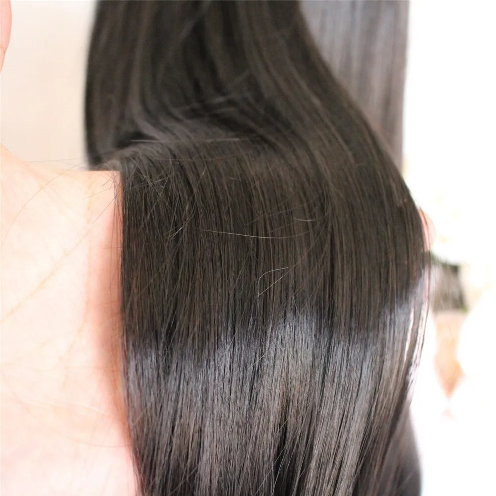 Synthetic Lace Wig Long Straight Black Color Wig for Women Glueless Lace Wig with Pre plucked Middle Part Heat Resistant Wig