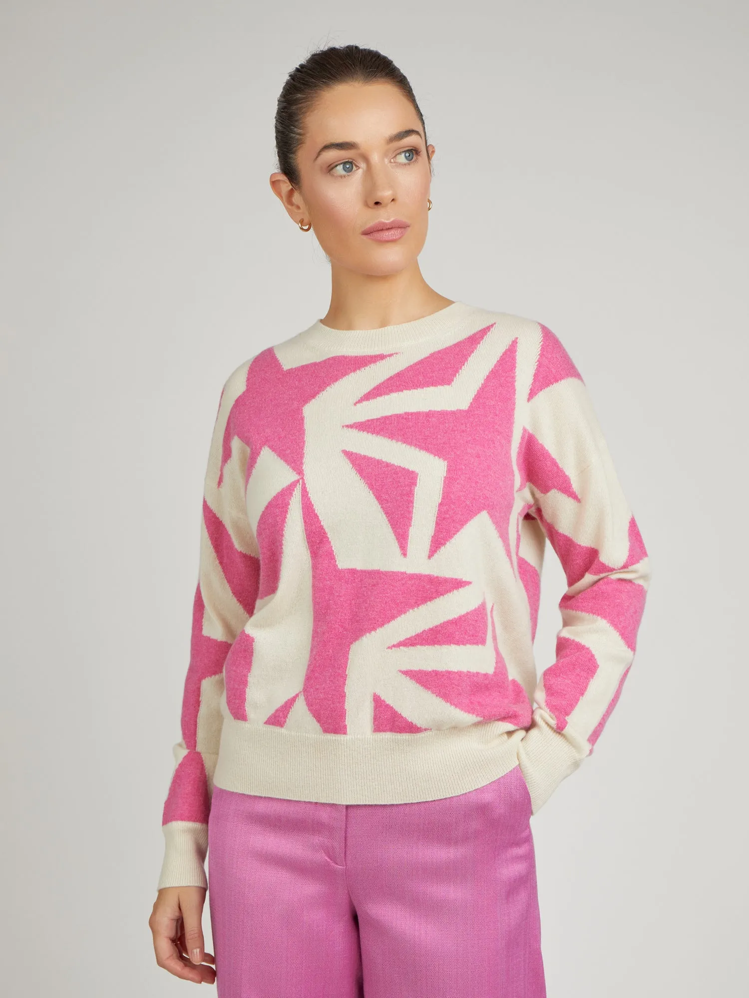 Thebe Star Natural White Cashmere Jumper