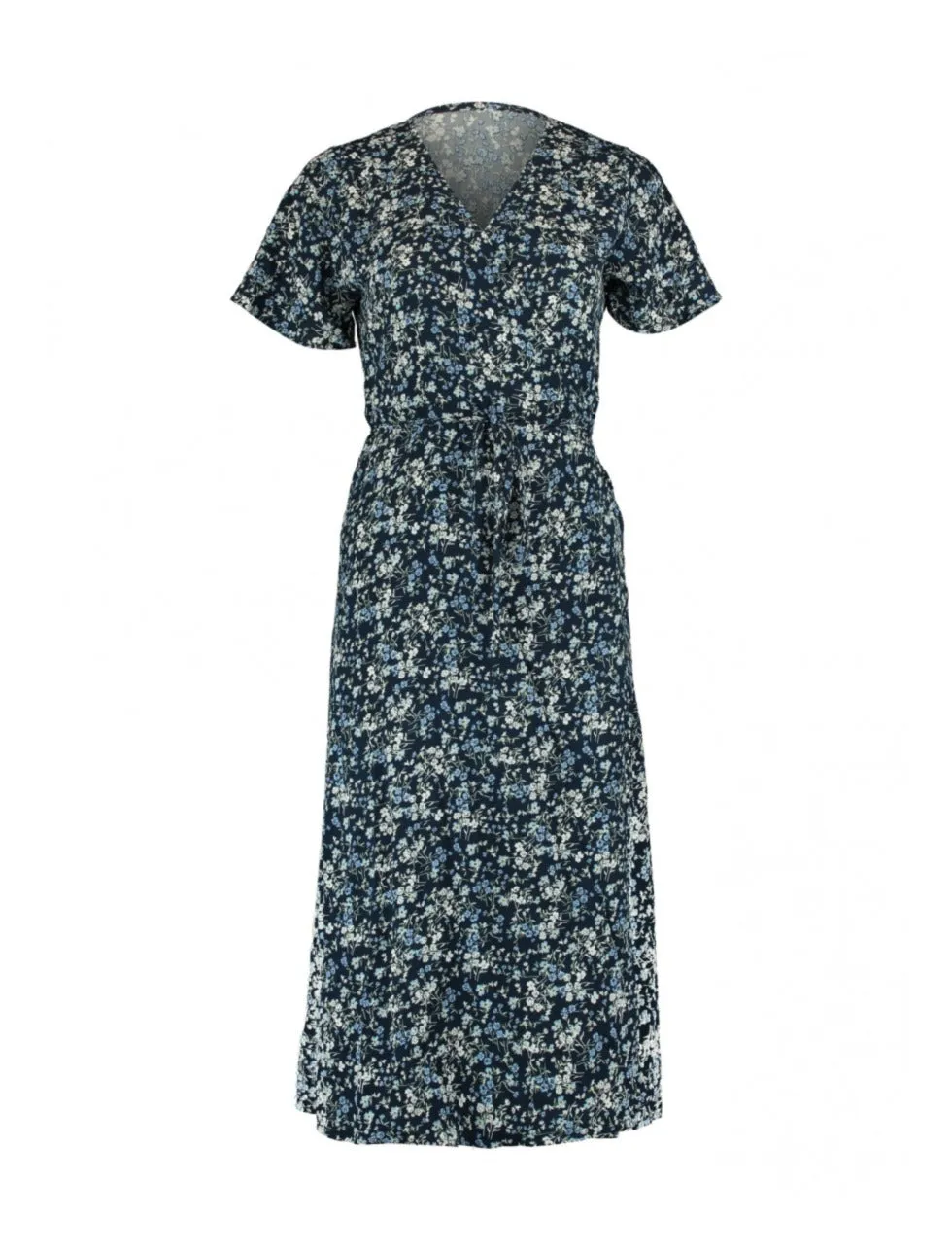 Tiara Navy Wrap Midi Dress