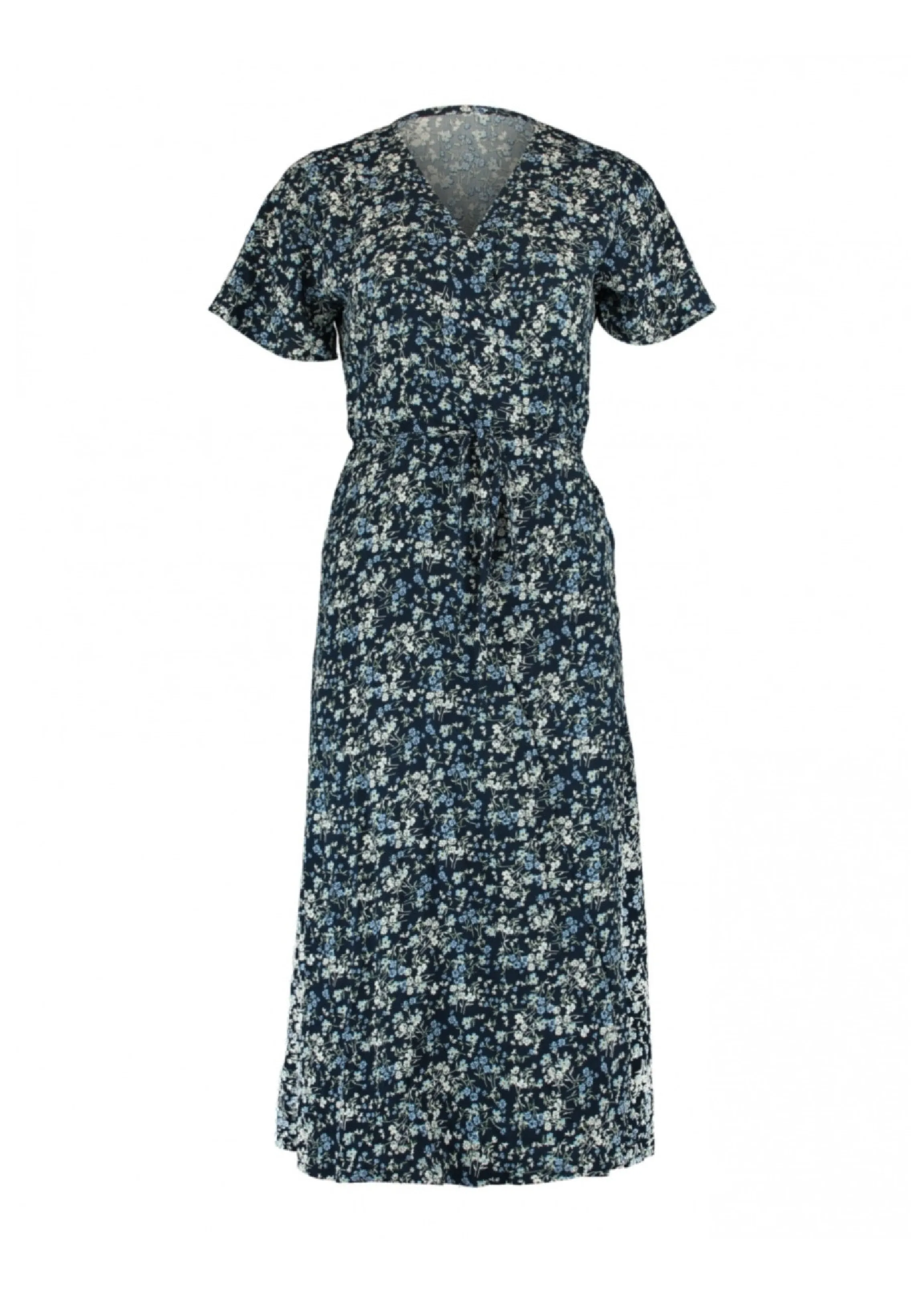 Tiara Navy Wrap Midi Dress