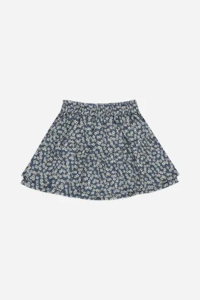 Tiered Mini Skirt | Blue Floral