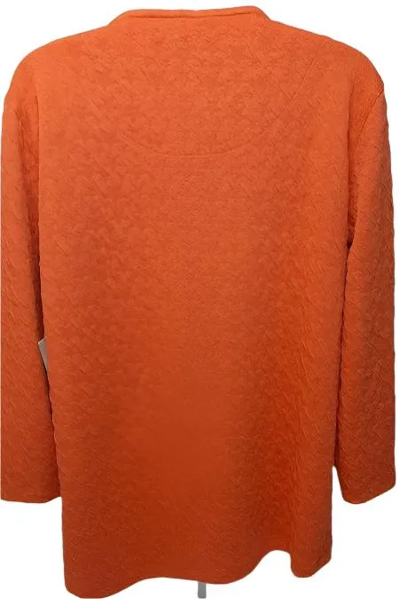 Top Pullover Pumpkin 3/4 Button Sleeve Women's M33510tm