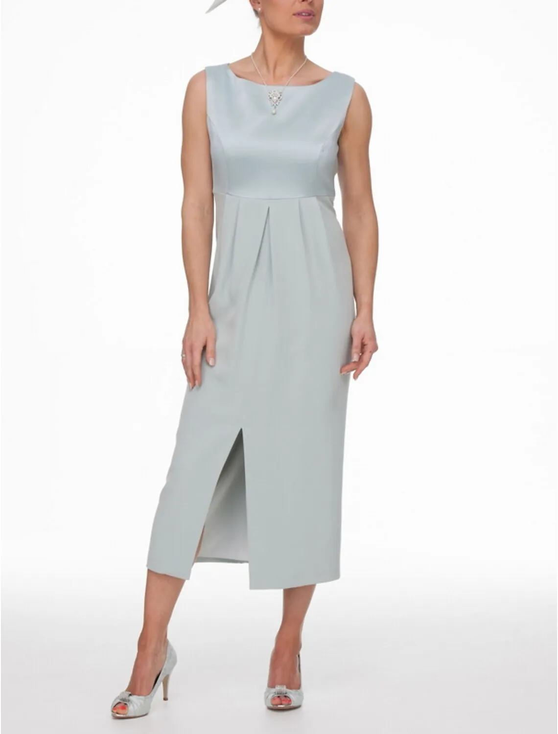 Two Piece Sheath / Column Mother of the Bride Dress Church Wrap Included Jewel Neck Ankle Length Chiffon Lace 3/4 Length Sleeve with Appliques Split Front