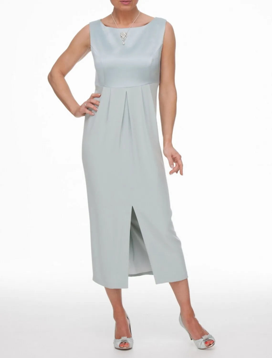Two Piece Sheath / Column Mother of the Bride Dress Church Wrap Included Jewel Neck Ankle Length Chiffon Lace 3/4 Length Sleeve with Appliques Split Front
