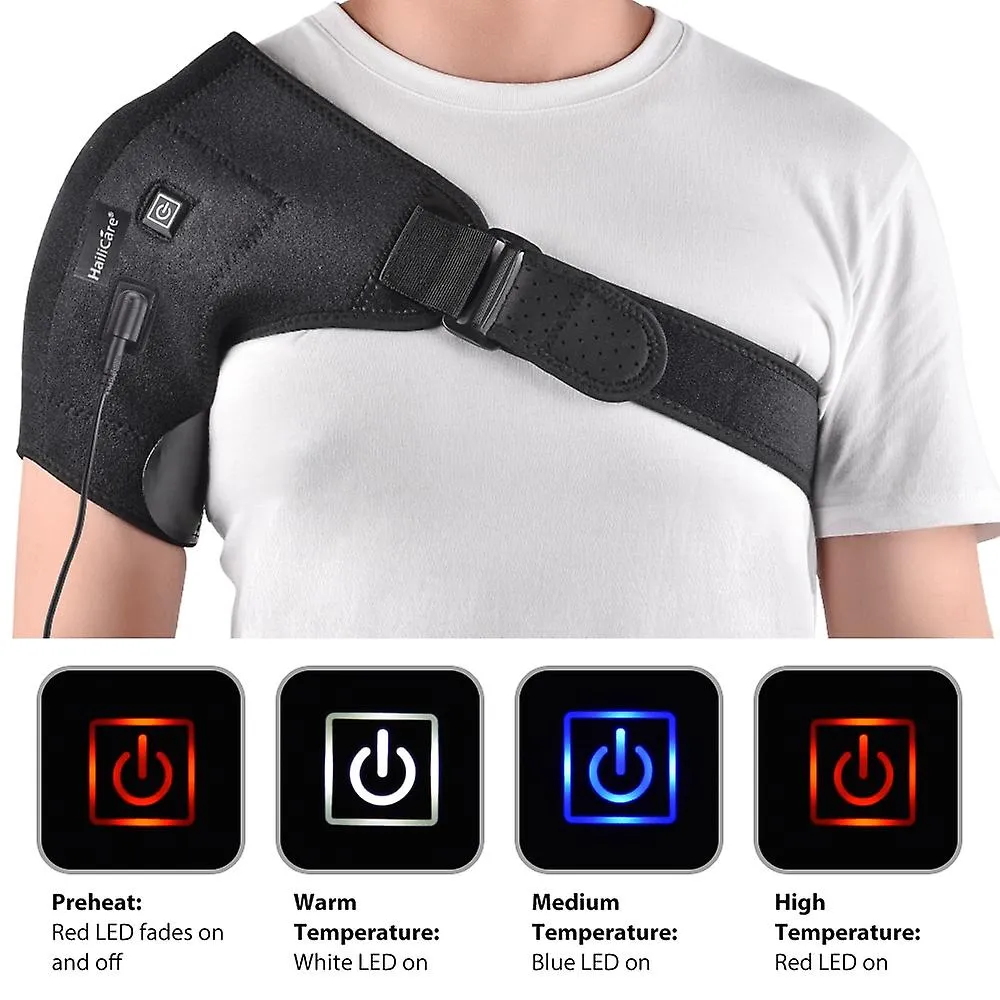 UK Plug Electric Heat Therapy AdjUStable Shoulder Brace Back Support Belt For Dislocated Shoulder Rehabilitation Fa0552