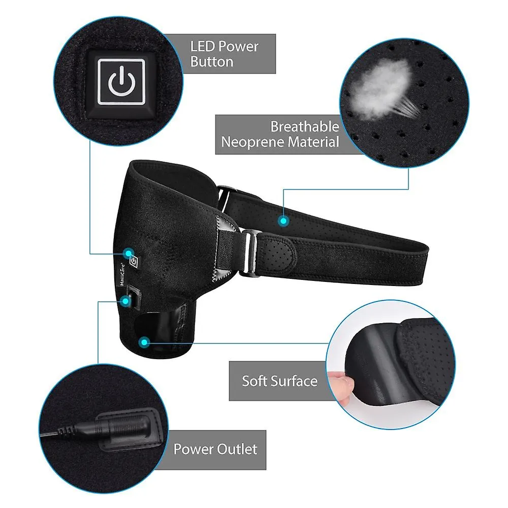 UK Plug Electric Heat Therapy AdjUStable Shoulder Brace Back Support Belt For Dislocated Shoulder Rehabilitation Fa0552