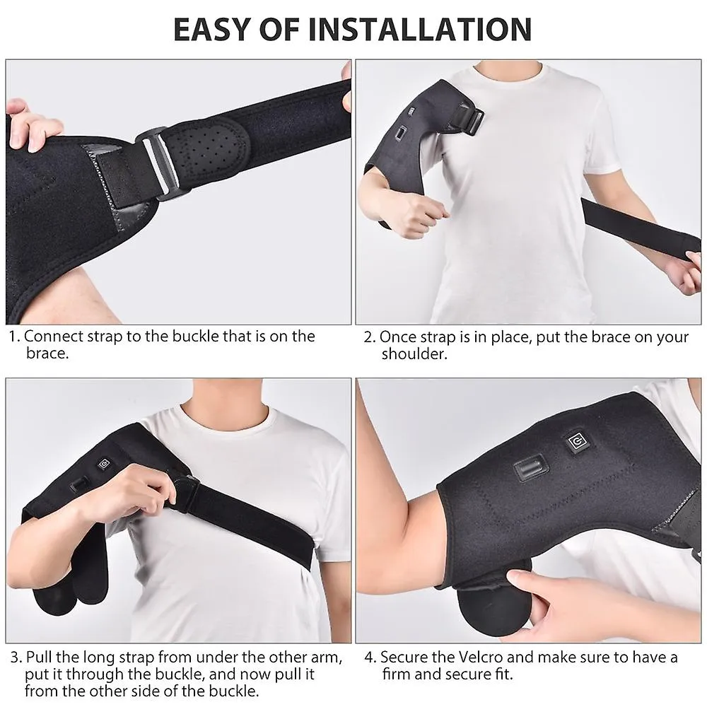 UK Plug Electric Heat Therapy AdjUStable Shoulder Brace Back Support Belt For Dislocated Shoulder Rehabilitation Fa0552