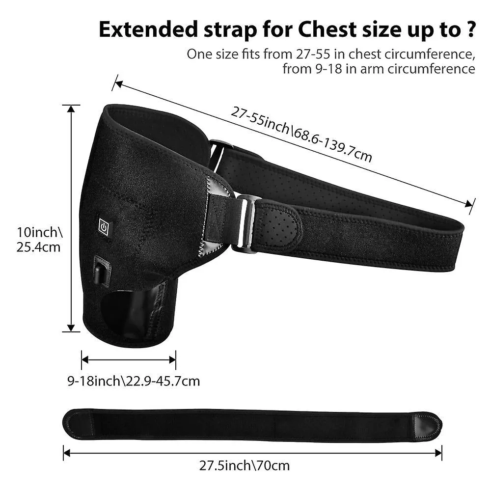 UK Plug Electric Heat Therapy AdjUStable Shoulder Brace Back Support Belt For Dislocated Shoulder Rehabilitation Fa0552