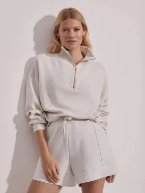 Varley Hawley Half-Zip Sweatshirt Ivory Marl