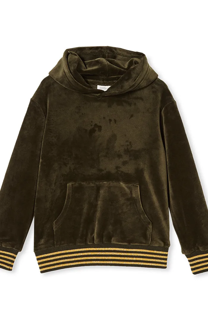 VELOUR TIPPING HOOD