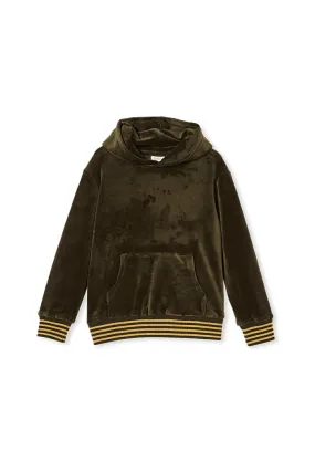 VELOUR TIPPING HOOD