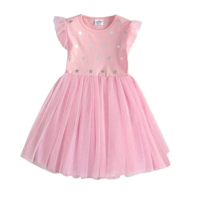 VIKITA princess dress kids unicorn dresses sequin tutu dress
