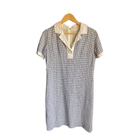 Vintage Blue And White Short Sleeved Dress UK Size 12