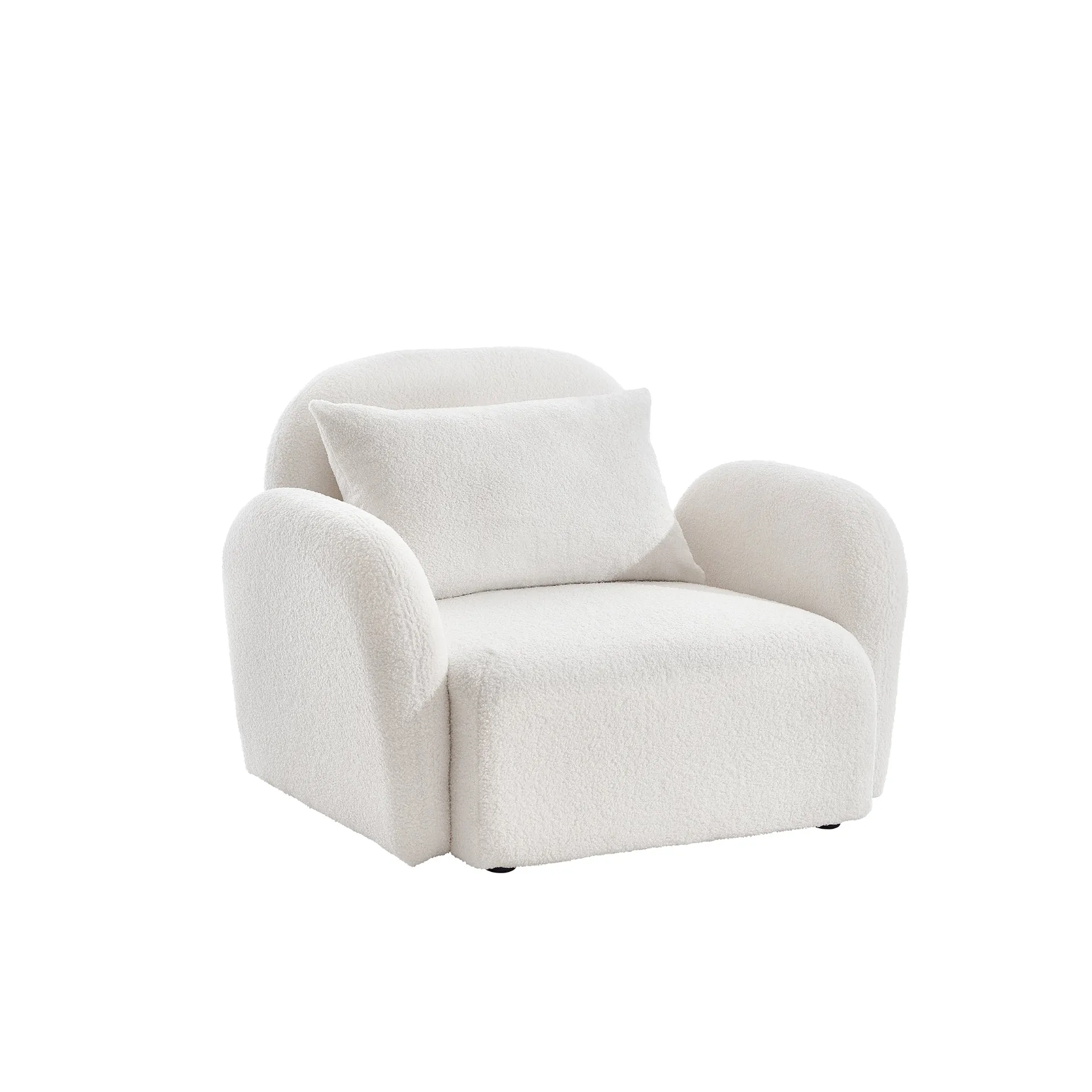 White Modern Luxury Lazy Sofa Chair Teddy Fabric