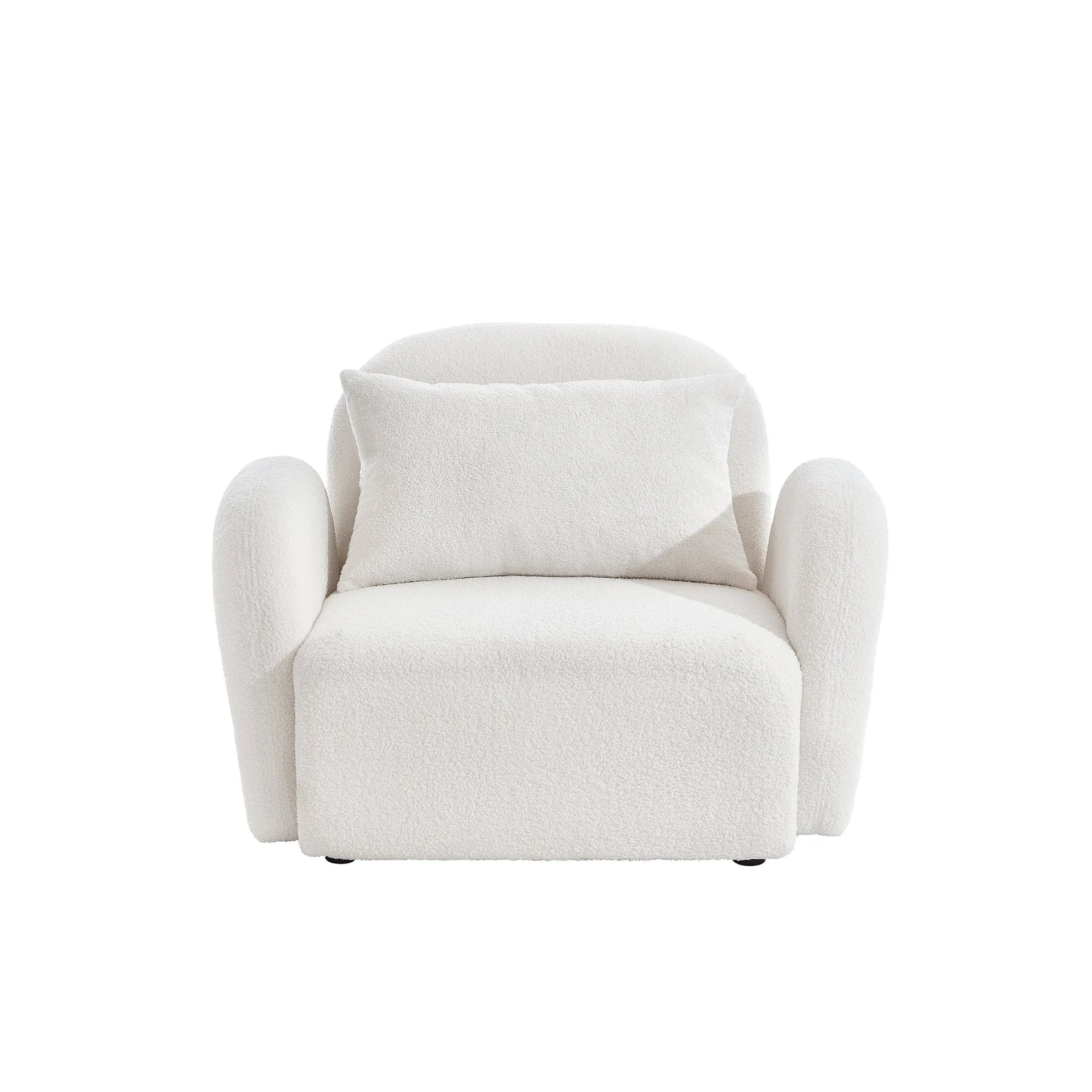 White Modern Luxury Lazy Sofa Chair Teddy Fabric